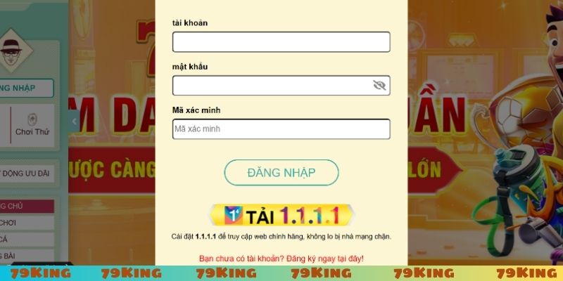 Hướng dẫn nhập thông tin đăng nhập 79King