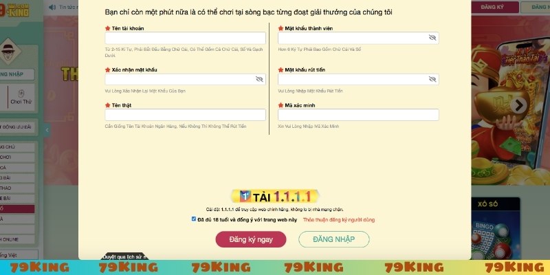 Cách tham gia cá cược tại nhà cái 79KING