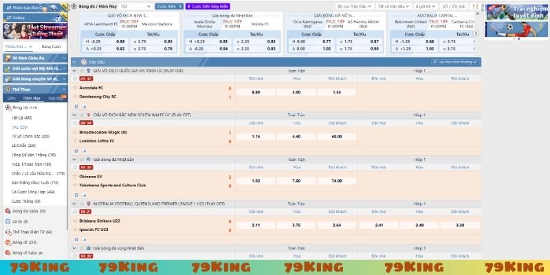 SBO - sảnh thể thao 79King tuyệt cú mèo